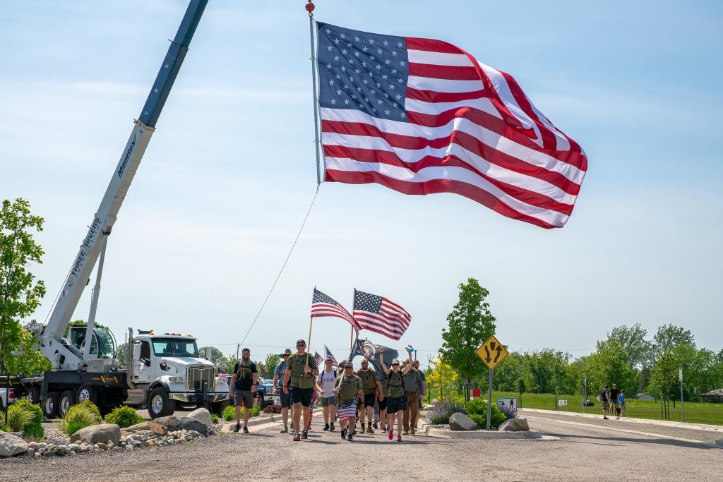 Community flag march event